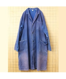 の「60s 70s ドイツ ワーク コート メンズXL相当 ネイビー ブルー
