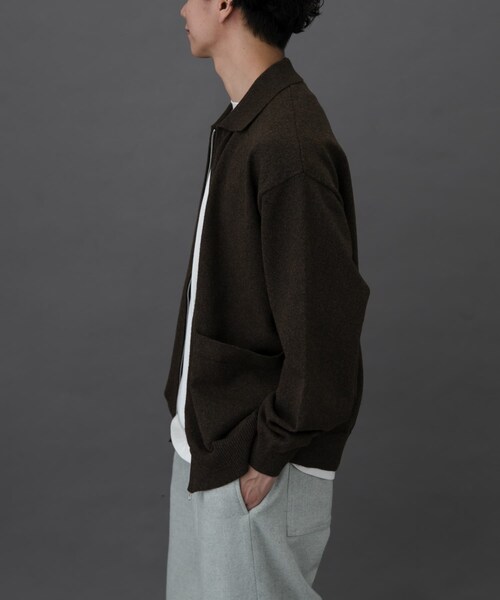 URBAN RESEARCH DOORS（アーバンリサーチドアーズ）の「FORK&SPOON　PROVORONEジップカーディガン（カーディガン/ボレロ・メンズ・CHARCOAL/BROWN・4/5）」の22枚目の写真
