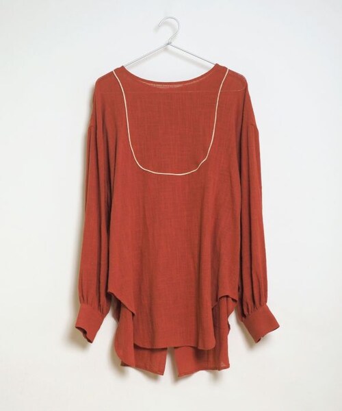 Crisp（クリスプ）の「ガーゼドレスシャツ[c1R3201]（シャツ/ブラウス・レディース・アイボリー/レッド・FREE）」の4枚目の写真