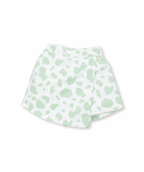 Noeil aime BeBe(ノイユエイムベベ)の「ホルスタイン柄コットンラップスカパン(130~160cm)(その他パンツ・キッズ・グレー/グリーン・150)」の2枚目の写真