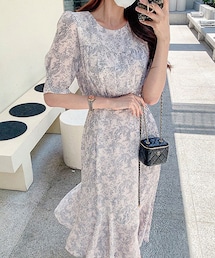 DHOLIC | パターンフレアシフォンワンピース(ワンピース)