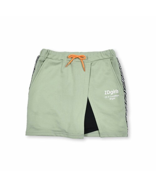ZIDDY（ジディ）の「スリット入りスカパン(130~160cm)（その他パンツ・キッズ・ブラック/グリーン・150）」の2枚目の写真
