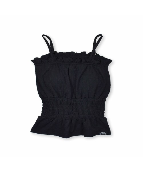 ZIDDY（ジディ）の「シャーリングカップ付きキャミソール(130~160cm)（キャミソール・キッズ・ホワイト/ブラック・150）」の2枚目の写真