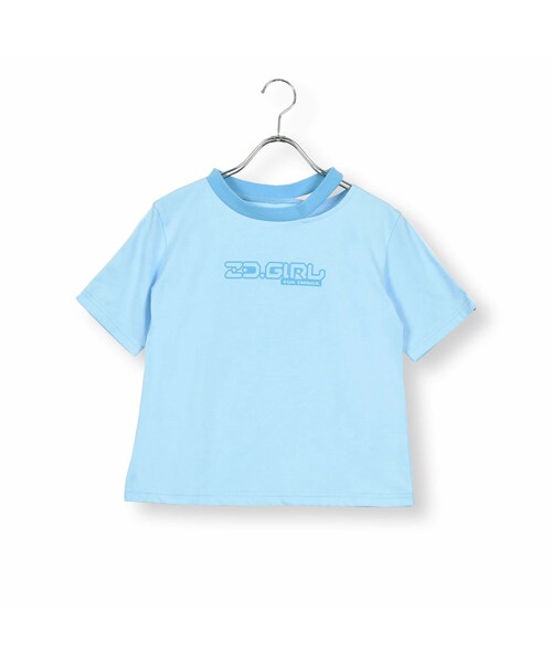 ZIDDY（ジディ）の「ネックカット推しカラーTシャツ(130~160cm)（Tシャツ/カットソー・キッズ・パープル/ブルー/ホワイト/ブラック・150）」の4枚目の写真