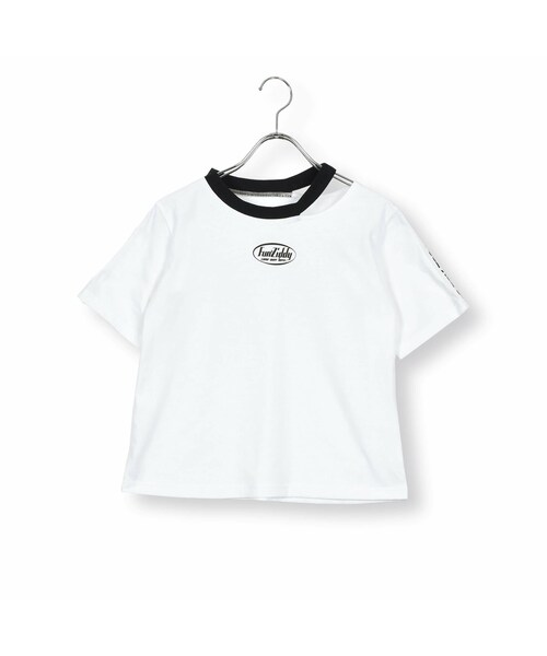 ZIDDY（ジディ）の「ネックカット推しカラーTシャツ(130~160cm)（Tシャツ/カットソー・キッズ・パープル/ブルー/ホワイト/ブラック・150）」の2枚目の写真