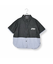 ZIDDY | デニムコットンドッキングシャツ(130~160cm)(シャツ/ブラウス)