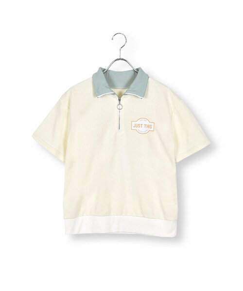 ZIDDY(ジディ)の「ハーフジップバックプリントTシャツ(130~160cm)(Tシャツ/カットソー・キッズ・グリーン/ブルー・150)」の1枚目の写真