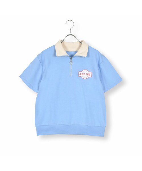 ZIDDY(ジディ)の「ハーフジップバックプリントTシャツ(130~160cm)(Tシャツ/カットソー・キッズ・グリーン/ブルー・150)」の2枚目の写真