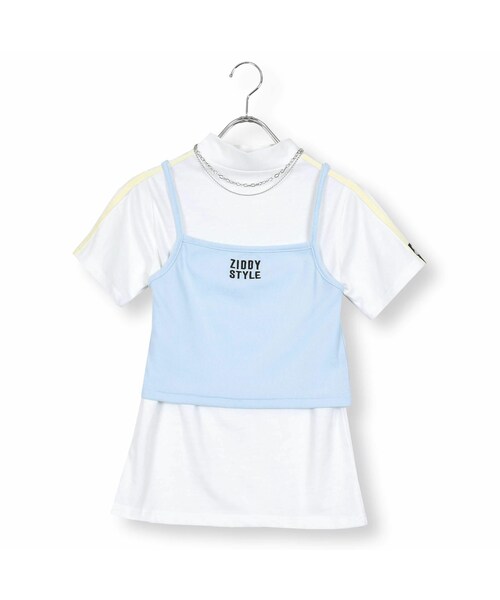 ZIDDY(ジディ)の「3点セット ビスチェ&ネックレス付きTシャツ(130~160cm)(Tシャツ/カットソー・キッズ・グリーン/ブルー・150)」の2枚目の写真