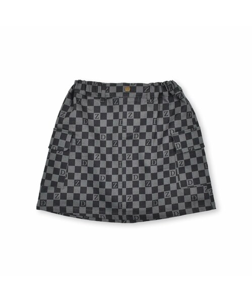 ZIDDY(ジディ)の「ブロックチェックカーゴスカパン(130~160cm)(その他パンツ・キッズ・ブラック/ブルー・150)」の2枚目の写真