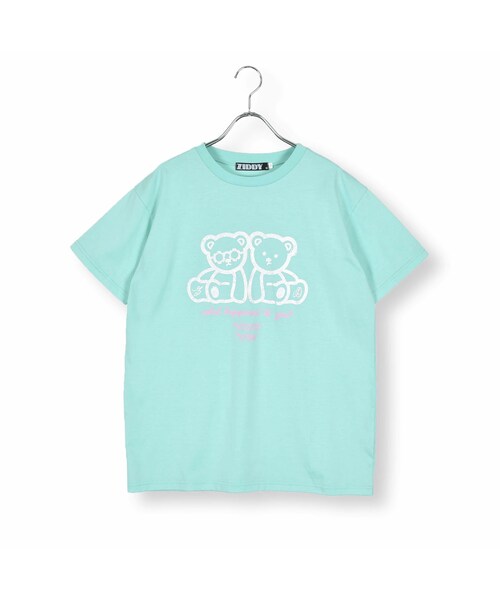ZIDDY(ジディ)の「ラメクマプリントTシャツ(130~160cm)(Tシャツ/カットソー・キッズ・ブラック/グリーン・150)」の2枚目の写真