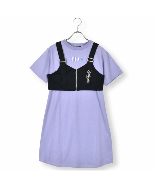 ZIDDY（ジディ）の「ビスチェ付きワンピース(130~160cm)（ワンピース・キッズ・ホワイト/パープル・150）」の2枚目の写真