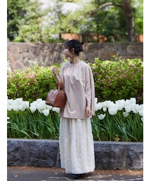 neam | sleeve slit gather blouse(シャツ/ブラウス)