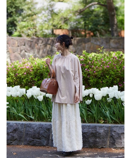 neam（ニーム）の「sleeve slit gather blouse（シャツ/ブラウス・レディース・ピンク/ホワイト/ブラウン・free）」の6枚目の写真