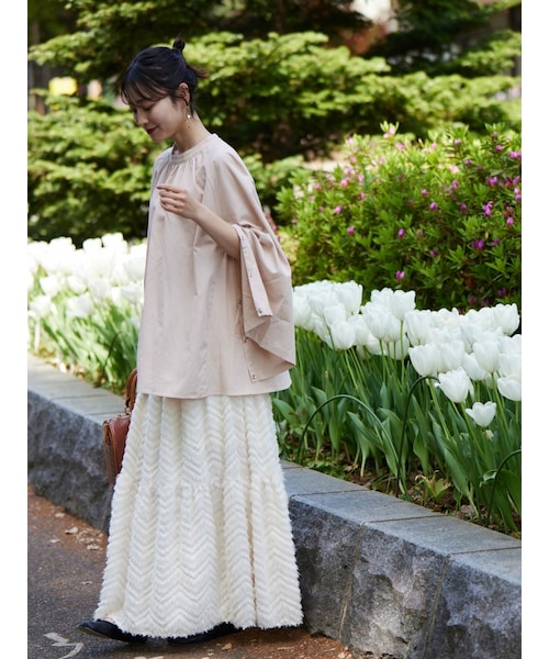 neam（ニーム）の「sleeve slit gather blouse（シャツ/ブラウス・レディース・ピンク/ホワイト/ブラウン・free）」の7枚目の写真