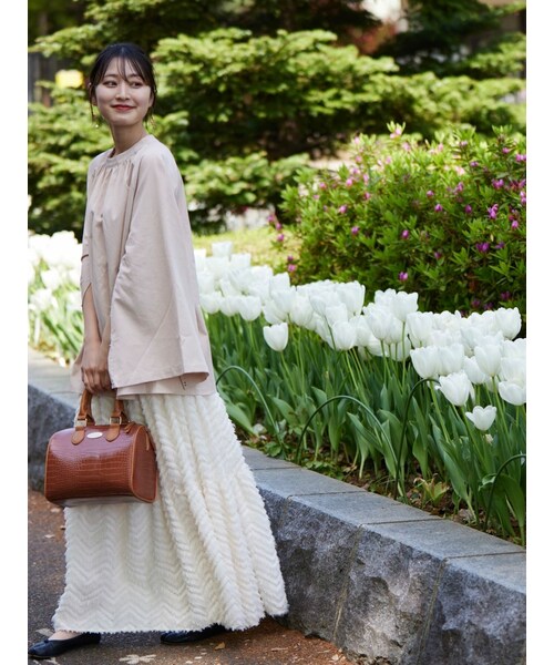 neam（ニーム）の「sleeve slit gather blouse（シャツ/ブラウス・レディース・ピンク/ホワイト/ブラウン・free）」の8枚目の写真