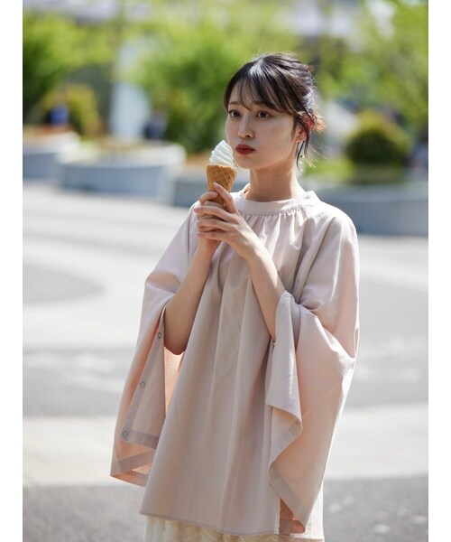 neam（ニーム）の「sleeve slit gather blouse（シャツ/ブラウス・レディース・ピンク/ホワイト/ブラウン・free）」の12枚目の写真