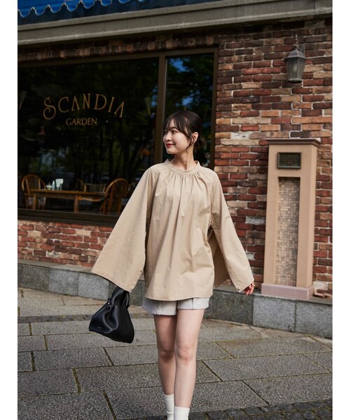 neam（ニーム）の「sleeve slit gather blouse（シャツ/ブラウス・レディース・ピンク/ホワイト/ブラウン・free）」の21枚目の写真