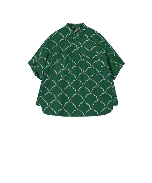 JNBY（ジェーエヌビーワイ）の「Diving Diamond Plaid-print Cotton Skipper Shirt（シャツ/ブラウス・レディース・ブラック系/グレー系/グリーン系・36/38/40）」の3枚目の写真