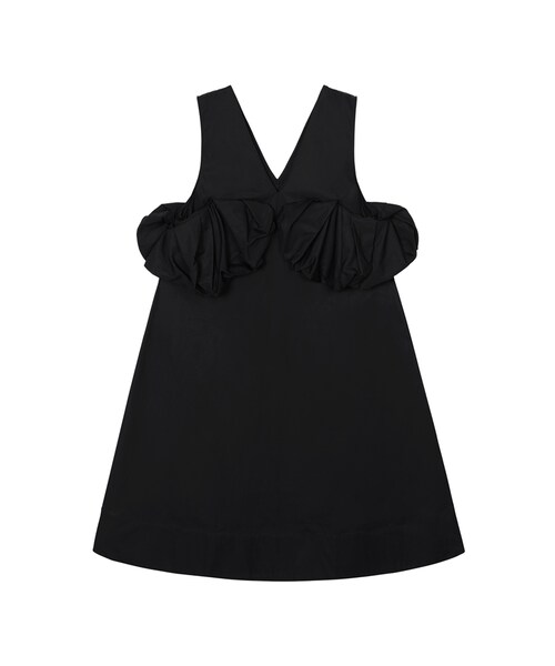 JNBY（ジェーエヌビーワイ）の「Cloud V-neck Cotton-poplin Dress（ワンピース・レディース・ホワイト/ブラック・36/38/40）」の2枚目の写真