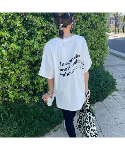 copine(コピン)の「カラーロゴプリントT(オフブラック)(Tシャツ/カットソー・レディース・ホワイト・F)」の1枚目の写真