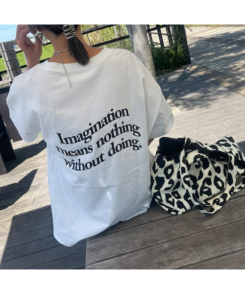 copine(コピン)の「カラーロゴプリントT(オフブラック)(Tシャツ/カットソー・レディース・ホワイト・F)」の2枚目の写真