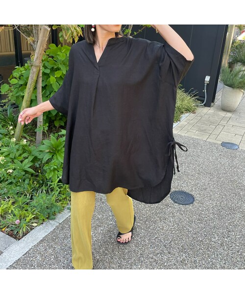 copine（コピン）の「サイドリボンスキッパーシャツ／ブラウス（ブラック）（シャツ/ブラウス・レディース・ブラック・M）」の2枚目の写真