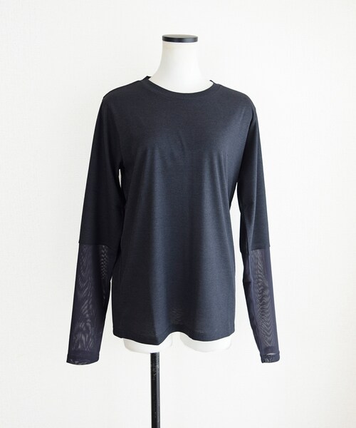 Marient(マリエント)の「シアー切替TEE(Tシャツ/カットソー・レディース・ホワイト/ブルー/ブラック・FREE)」の2枚目の写真