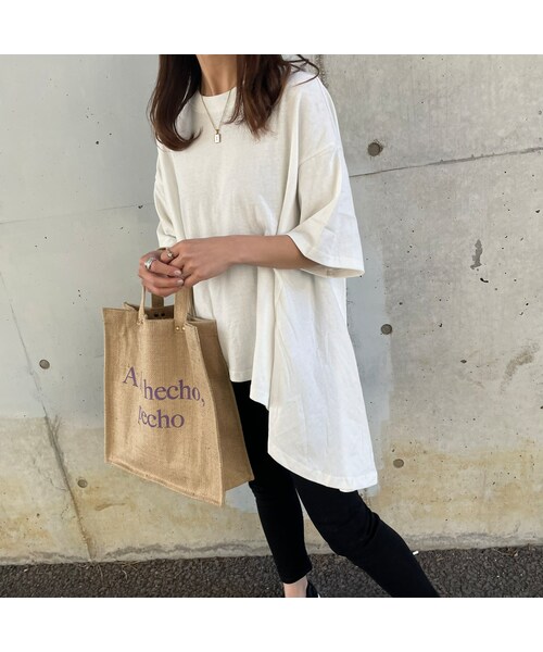 copine(コピン)の「バックロングフレアラインTシャツ(アイボリー)(Tシャツ/カットソー・レディース・アイボリー・M)」の1枚目の写真