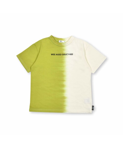 WASK(ワスク)の「段染め天竺Tシャツ(100~160cm)(Tシャツ/カットソー・キッズ・ホワイト/ブラック・110)」の1枚目の写真