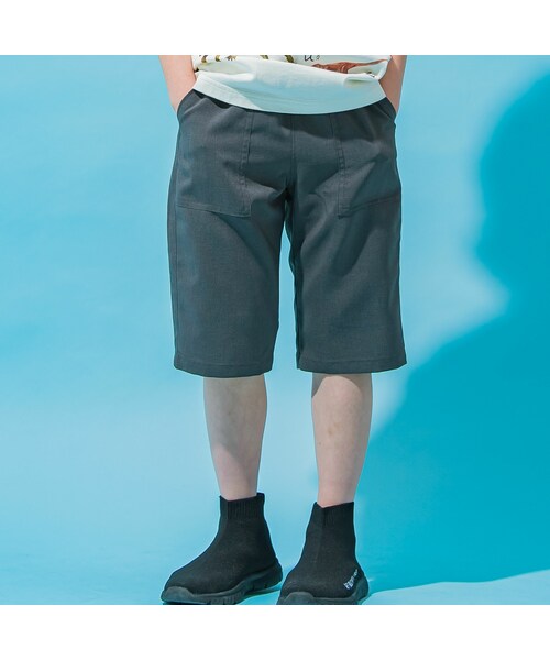 WASK（ワスク）の「【接触冷感】6分丈ファンマートロストレッチパンツ(100~160cm)（その他パンツ・キッズ・ベージュ/グレー・110）」の2枚目の写真