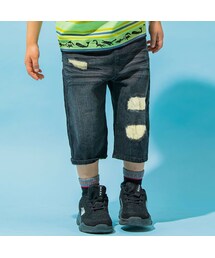 WASK | 6分丈ダメージ加工ペイズリーデニムパンツ(100~160cm)(デニムパンツ)