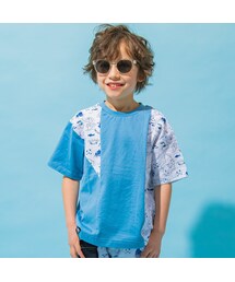 WASK | 【接触冷感】地図柄切り替え天竺ニットサッカービッグTシャツ(100~160cm)(Tシャツ/カットソー)