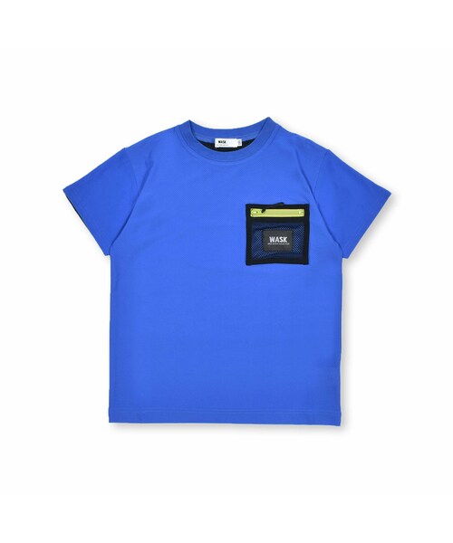 WASK（ワスク）の「【速乾・接触冷感】速乾メッシュポケット配色Tシャツ(100~160cm)（Tシャツ/カットソー・キッズ・ブラック/ブルー・110）」の2枚目の写真