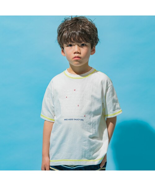 WASK（ワスク）の「【速乾】ロゴプリントBIGTシャツ(100~160cm)（Tシャツ/カットソー・キッズ・ブルー/ホワイト・110）」の2枚目の写真