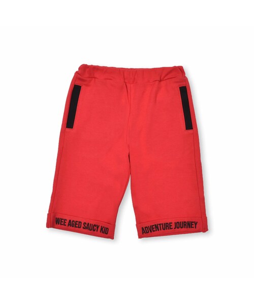 WASK（ワスク）の「5分丈配色ポケットロゴポンチコットンパンツ(100~160cm)（スウェットパンツ・キッズ・ブルー/レッド・110）」の2枚目の写真