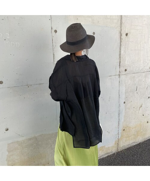 copine(コピン)の「オーバーサイズシアーシャツ(ブラック)(シャツ/ブラウス・レディース・ブラック・M)」の3枚目の写真