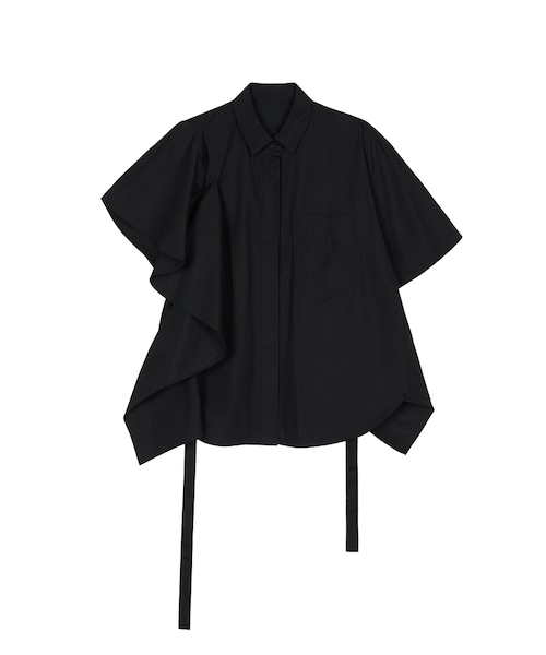 JNBY（ジェーエヌビーワイ）の「Asymmetric Ruffled Cotton-poplin 