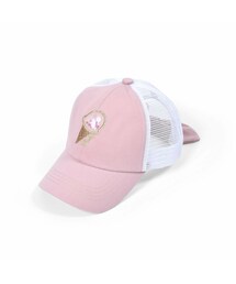 SLAP SLIP | キラキラスパンコールオーガンジーモチーフリボン付きメッシュキャップ(52~54cm)(キャップ)