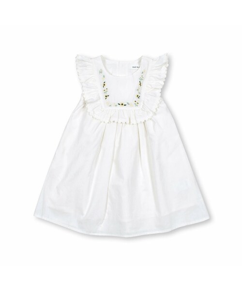 SLAP SLIP（スラップスリップ）の「ひまわり刺しゅう胸元フリルワンピース(80~130cm)（ワンピース・キッズ・オレンジ/ホワイト・110）」の2枚目の写真