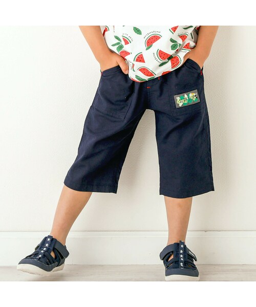 SLAP SLIP（スラップスリップ）の「綿麻無地カラー6分丈パンツ(80~130cm)（その他パンツ・キッズ・グリーン/その他/ブルー/レッド/イエロー・110）」の5枚目の写真