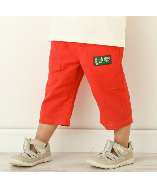 SLAP SLIP（スラップスリップ）の「綿麻無地カラー6分丈パンツ(80~130cm)（その他パンツ・キッズ・グリーン/その他/ブルー/レッド/イエロー・110）」の4枚目の写真