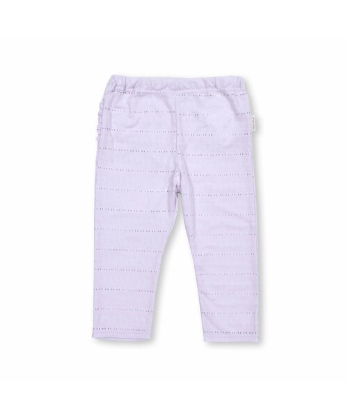 SLAP SLIP（スラップスリップ）の「バックフリル6分丈レギンス(80~130cm)（レギンス/スパッツ・キッズ・ホワイト/パープル・110）」の2枚目の写真