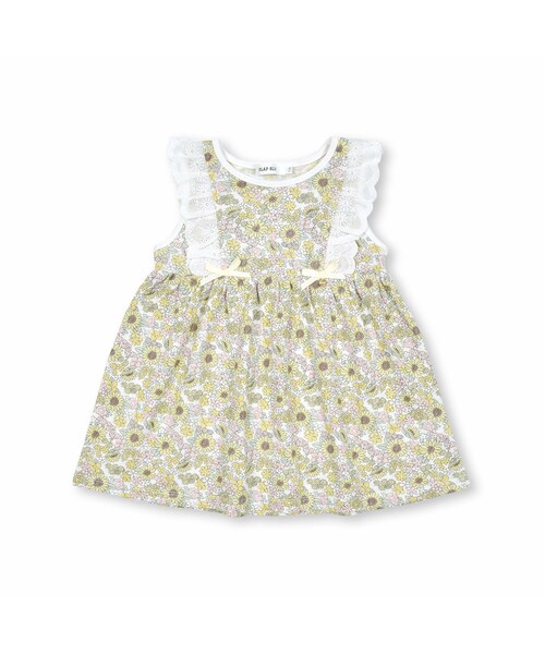 SLAP SLIP（スラップスリップ）の「【お揃い】ひまわり花柄袖フリルチュニック(80~130cm)（その他トップス・キッズ・ブルー/イエロー・110）」の2枚目の写真
