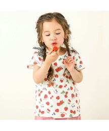 SLAP SLIP | 【お揃い】フルーツ総柄柄ナレリボン付き半袖Tシャツ(80~130cm)(Tシャツ/カットソー)