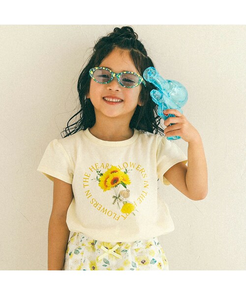 SLAP SLIP（スラップスリップ）の「【防汚】ぬいぐるみ花女の子大好きアイテム写真プリント半袖Tシャツ(80~130cm)（Tシャツ/カットソー・キッズ・ピンク/ホワイト/イエロー/ブルー・110）」の4枚目の写真