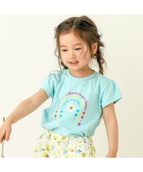 SLAP SLIP（スラップスリップ）の「【防汚】ぬいぐるみ花女の子大好きアイテム写真プリント半袖Tシャツ(80~130cm)（Tシャツ/カットソー・キッズ・ピンク/ホワイト/イエロー/ブルー・110）」の3枚目の写真