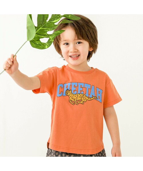 SLAP SLIP(スラップスリップ)の「アニマルパッチ半袖Tシャツ(80~130cm)(Tシャツ/カットソー・キッズ・オレンジ/ホワイト/ブルー・110)」の1枚目の写真