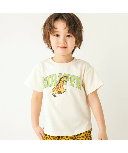 SLAP SLIP(スラップスリップ)の「アニマルパッチ半袖Tシャツ(80~130cm)(Tシャツ/カットソー・キッズ・オレンジ/ホワイト/ブルー・110)」の2枚目の写真