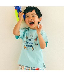 SLAP SLIP | 【防汚】恐竜アニマルフルーツ男の子大好きアイテム写真プリント半袖Tシャツ(80~130cm)(Tシャツ/カットソー)